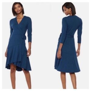 Lilly Pulitzer Rozaline Wrap Dress Inky Blue size Large NWOT